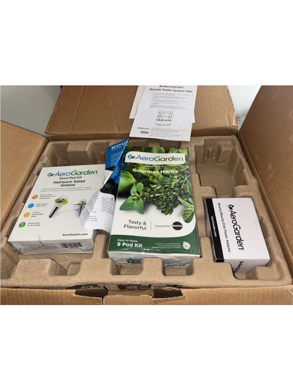 AeroGarden Bounty Basic Indoor Garden Black – New - Open Box